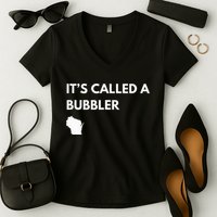 ItS Called A Bubbler Wisconsin Pride Design Women's V-Neck T-Shirt