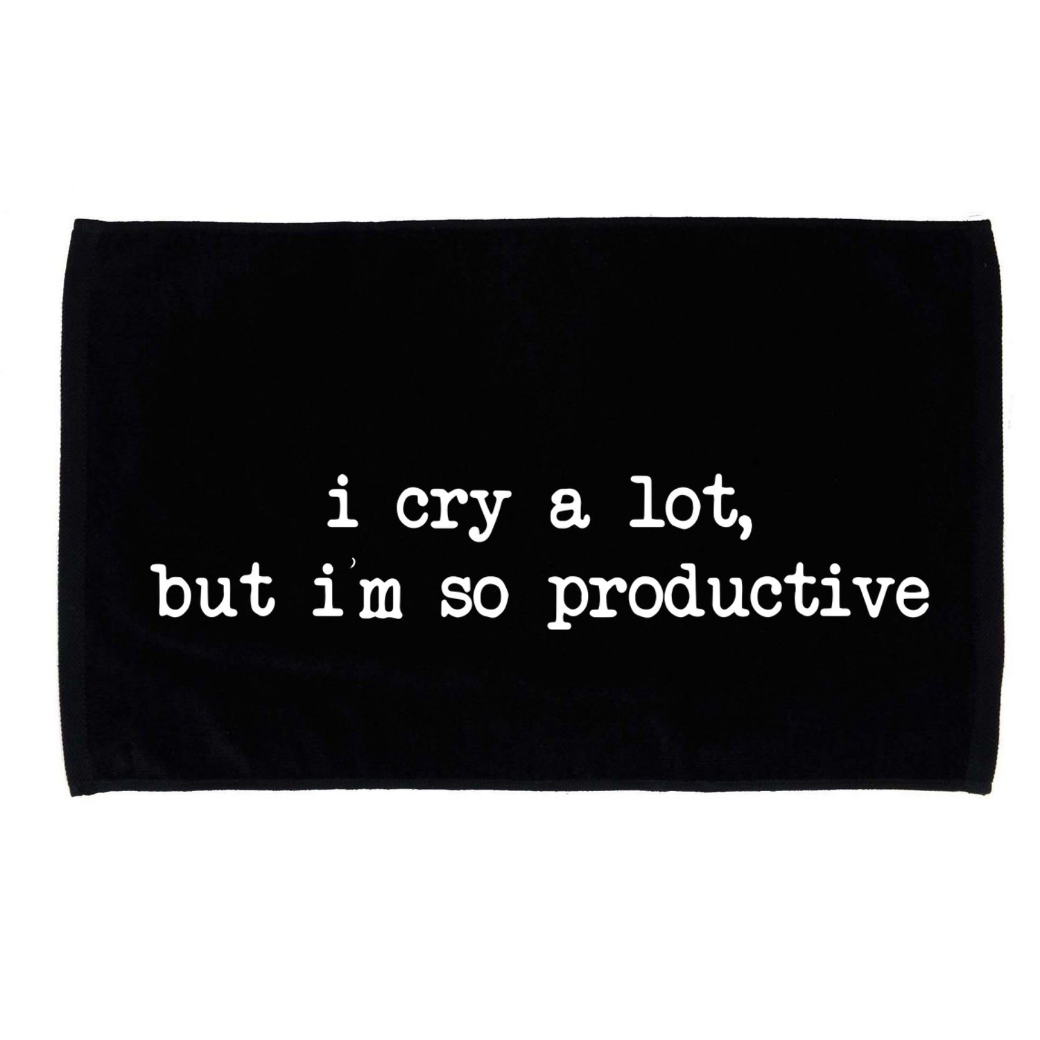 I Cry A Lot But Im So Productive Funny Microfiber Hand Towel
