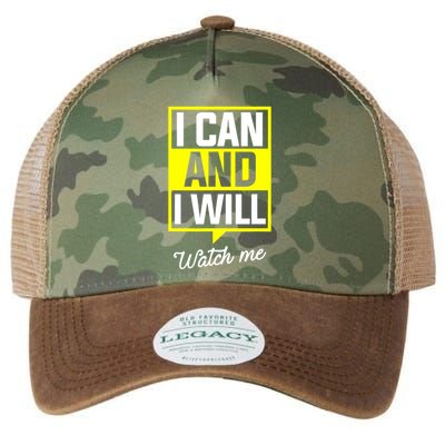 I Can And I Will Watch Me Motivational Inspirational Quote Legacy Tie Dye Trucker Hat