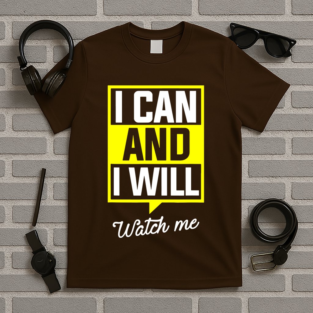 I Can And I Will Watch Me Motivational Inspirational Quote T-Shirt