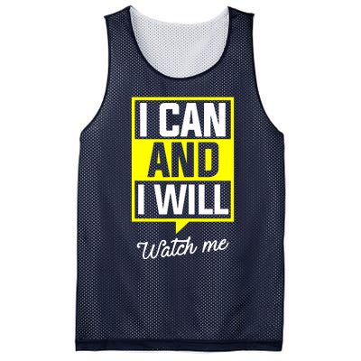 I Can And I Will Watch Me Motivational Inspirational Quote Mesh Reversible Basketball Jersey Tank