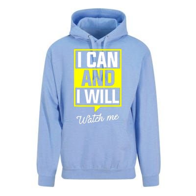 I Can And I Will Watch Me Motivational Inspirational Quote Unisex Surf Hoodie