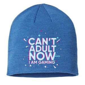 I Cant Adult Now I Am Gaming Gaming Instead Of Adult Gift Sustainable Beanie