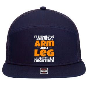 It Cost an Arm and a Leg - Funny Amputation Leg Amputee 7 Panel Mesh Trucker Snapback Hat