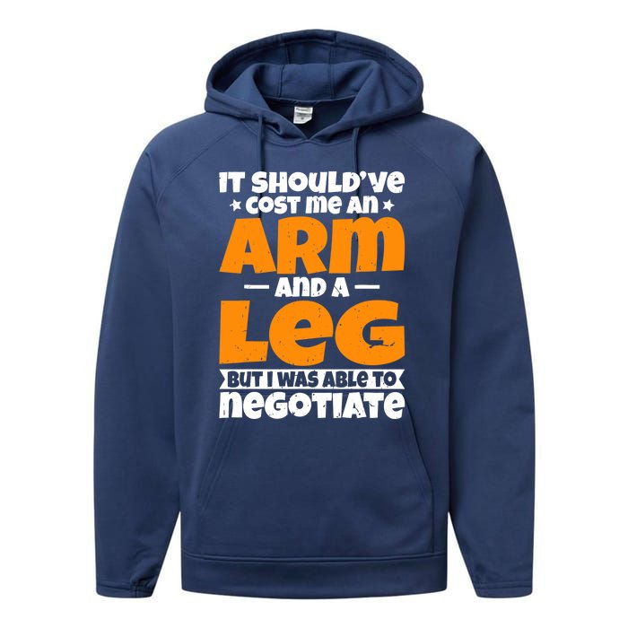 It Cost an Arm and a Leg - Funny Amputation Leg Amputee Performance Fleece Hoodie