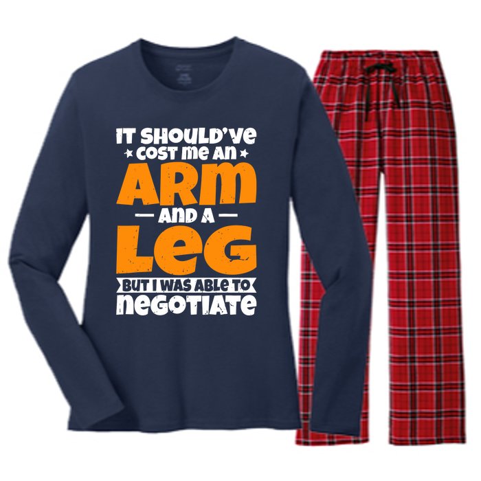 It Cost an Arm and a Leg - Funny Amputation Leg Amputee Women's Long Sleeve Flannel Pajama Set 