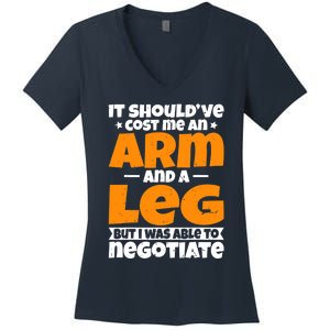 It Cost an Arm and a Leg - Funny Amputation Leg Amputee Women's V-Neck T-Shirt