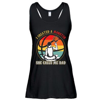 I Created A Monster She Call Me Dad Basketball Ladies Essential Flowy Tank