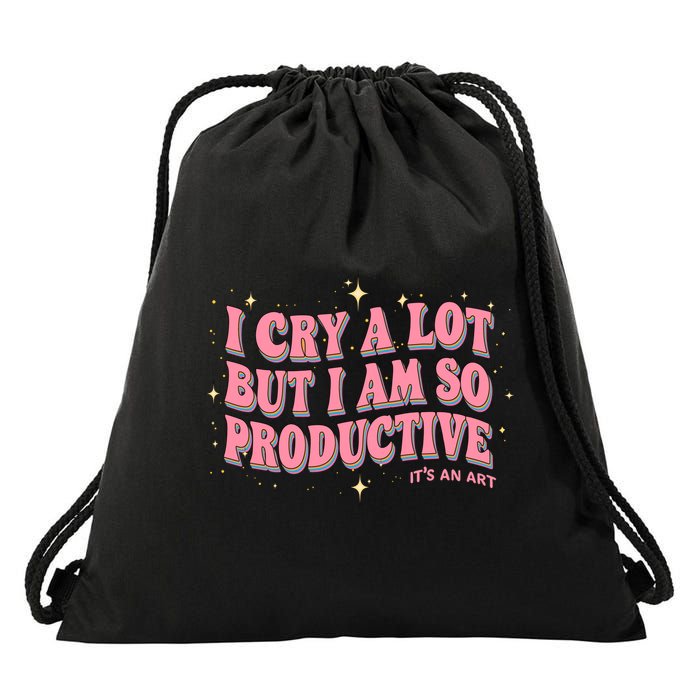 I Cry A Lot But I Am So Productive Its An Art Ttpd Taylor Lover Drawstring Bag
