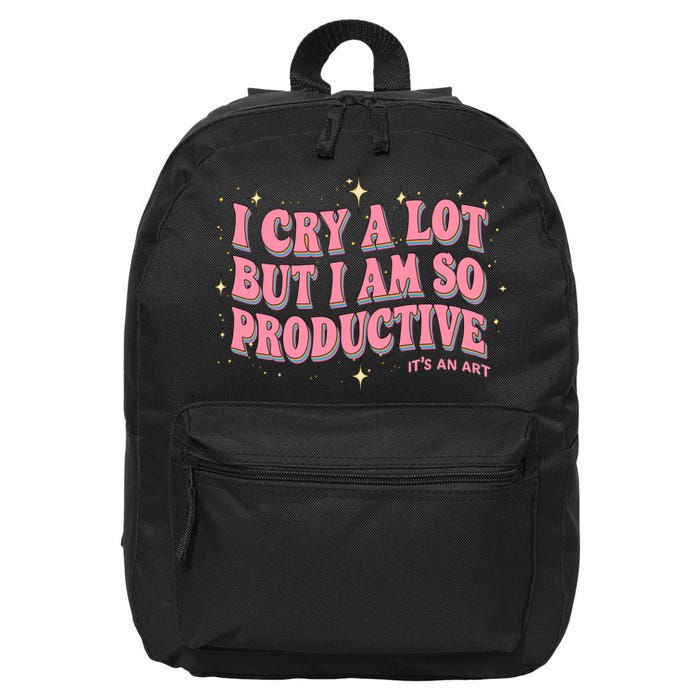 I Cry A Lot But I Am So Productive Its An Art Ttpd Taylor Lover 16 in Basic Backpack