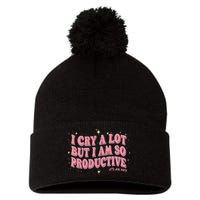 I Cry A Lot But I Am So Productive Its An Art Ttpd Taylor Lover Pom Pom 12in Knit Beanie