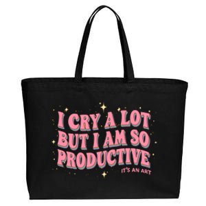 I Cry A Lot But I Am So Productive Its An Art Ttpd Taylor Lover Cotton Canvas Jumbo Tote