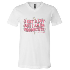 I Cry A Lot But I Am So Productive Its An Art Ttpd Taylor Lover V-Neck T-Shirt