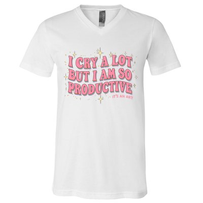 I Cry A Lot But I Am So Productive Its An Art Ttpd Taylor Lover V-Neck T-Shirt