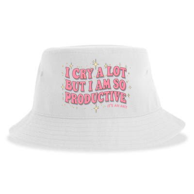I Cry A Lot But I Am So Productive Its An Art Ttpd Taylor Lover Sustainable Bucket Hat