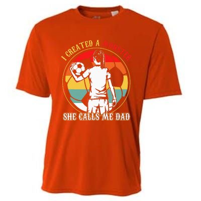 I Created A Monster She Calls Me Dad Soccer FatherS Day Cooling Performance Crew T-Shirt