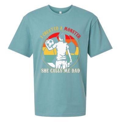 I Created A Monster She Calls Me Dad Soccer FatherS Day Sueded Cloud Jersey T-Shirt