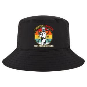 I Created A Monster She Call Me Dad Softball Baseball Lover Cool Comfort Performance Bucket Hat