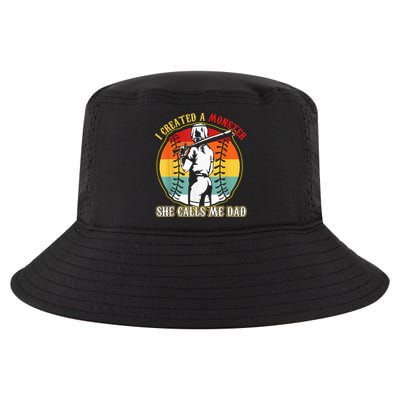 I Created A Monster She Call Me Dad Softball Baseball Lover Cool Comfort Performance Bucket Hat