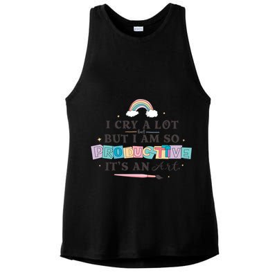 I Cry A Lot I Am So Productive ItS An Art Ttpd Taylor Lover Ladies PosiCharge Tri-Blend Wicking Tank
