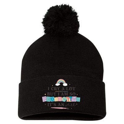 I Cry A Lot I Am So Productive ItS An Art Ttpd Taylor Lover Pom Pom 12in Knit Beanie
