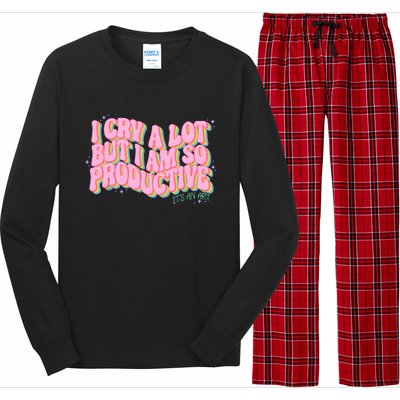 I Cry A Lot But I Am So Productive ItS An Art Funny Trendy Long Sleeve Pajama Set