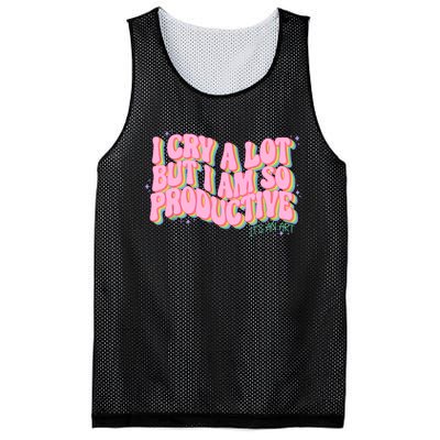 I Cry A Lot But I Am So Productive ItS An Art Funny Trendy Mesh Reversible Basketball Jersey Tank