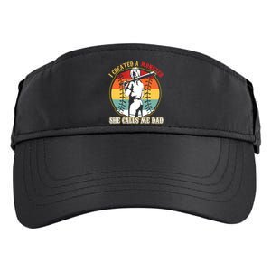 I Created A Monster She Call Me Dad Baseball Softball Dad Adult Drive Performance Visor