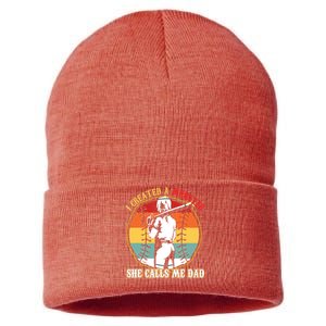 I Created A Monster She Call Me Dad Baseball Softball Dad Sustainable Knit Beanie