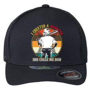 I Created A Monster She Calls Me Dad Funny Baseball Flexfit Unipanel Trucker Cap