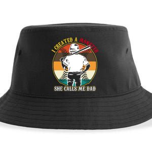 I Created A Monster She Calls Me Dad Funny Baseball Sustainable Bucket Hat