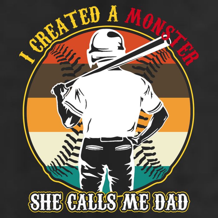 I Created A Monster She Calls Me Dad Funny Baseball Adult Drive Performance Visor