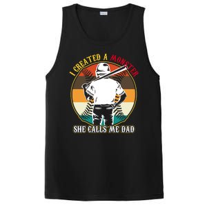 I Created A Monster She Calls Me Dad Funny Baseball PosiCharge Competitor Tank