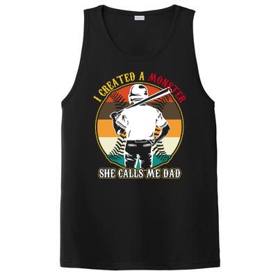 I Created A Monster She Calls Me Dad Funny Baseball PosiCharge Competitor Tank