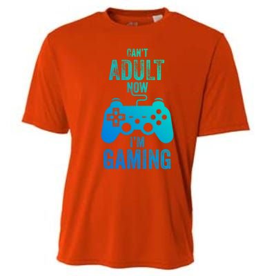 I Cant Adult Now I Am Gaming Funny Video Gamer Gaming Gift Cooling Performance Crew T-Shirt