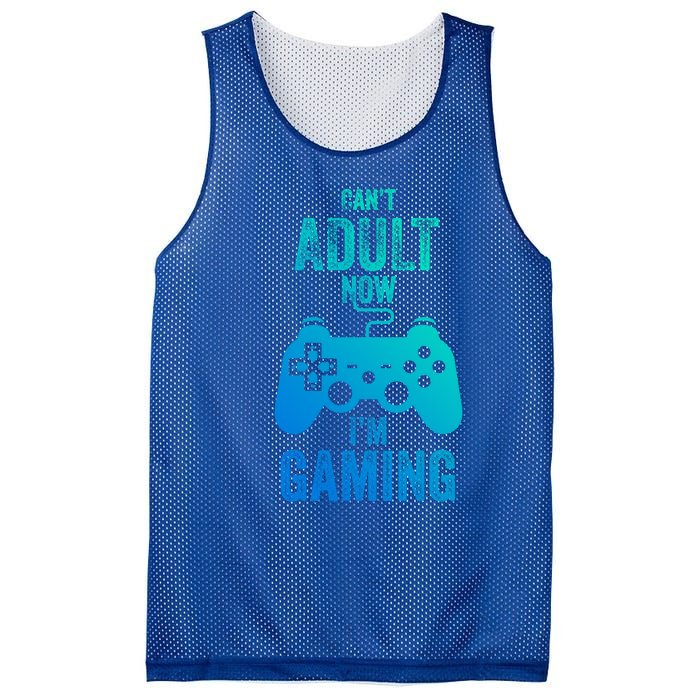 I Cant Adult Now I Am Gaming Funny Video Gamer Gaming Gift Mesh Reversible Basketball Jersey Tank