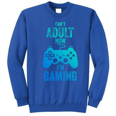 I Cant Adult Now I Am Gaming Funny Video Gamer Gaming Gift Tall Sweatshirt