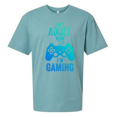 I Cant Adult Now I Am Gaming Funny Video Gamer Gaming Gift Sueded Cloud Jersey T-Shirt