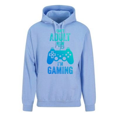 I Cant Adult Now I Am Gaming Funny Video Gamer Gaming Gift Unisex Surf Hoodie