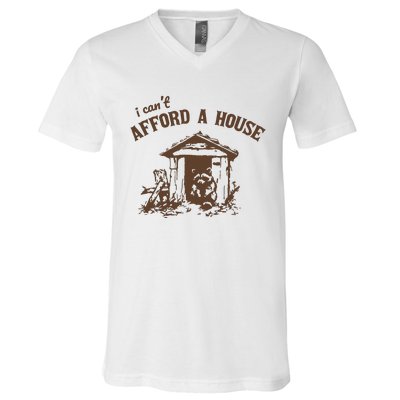 I CanT Afford A House Funny Raccoon Vintage V-Neck T-Shirt