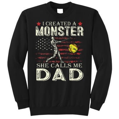 I Created A Monster She Calls Me Dad Softball FatherS Day Sweatshirt