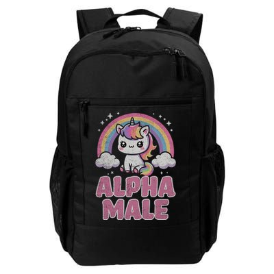 Ironic Cute Alpha Male Unicorn Funny Sarcastic Humor Gift Backpack