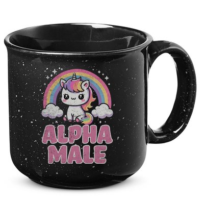 Ironic Cute Alpha Male Unicorn Funny Sarcastic Humor Gift 15oz Campfire Ceramic Mug