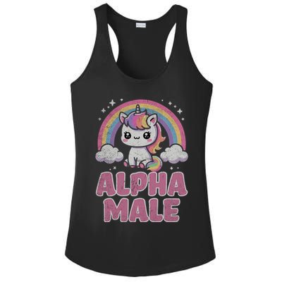 Ironic Cute Alpha Male Unicorn Funny Sarcastic Humor Gift Ladies PosiCharge Competitor Racerback Tank