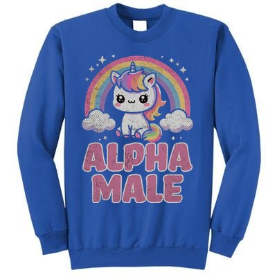 Ironic Cute Alpha Male Unicorn Funny Sarcastic Humor Gift Sweatshirt