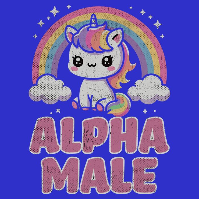 Ironic Cute Alpha Male Unicorn Funny Sarcastic Humor Gift Womens Tank Top