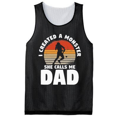 I Created A Monster She Calls Me Dad Funny Softball Daughter Mesh Reversible Basketball Jersey Tank