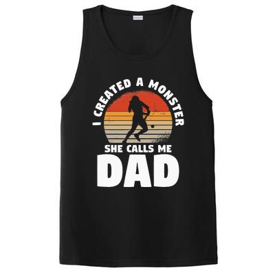 I Created A Monster She Calls Me Dad Funny Softball Daughter PosiCharge Competitor Tank