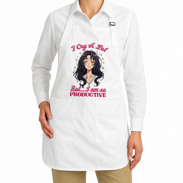 IM Cry A Lot But.. I Am So Productive Full-Length Apron With Pockets