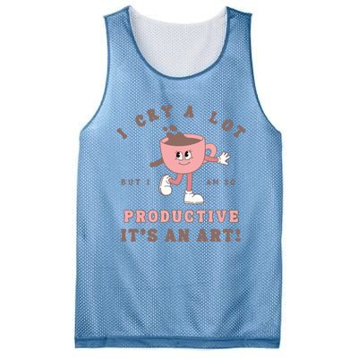 I Cry A Lot But I Am So Productive Mesh Reversible Basketball Jersey Tank